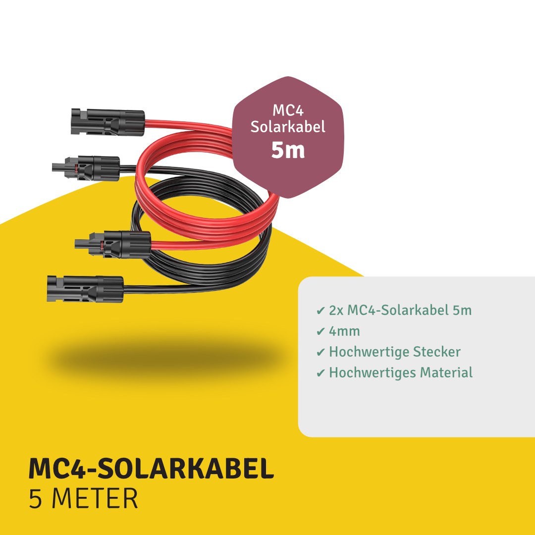 MC4-Solarkabel 5m | 2 Stück, 4mm2