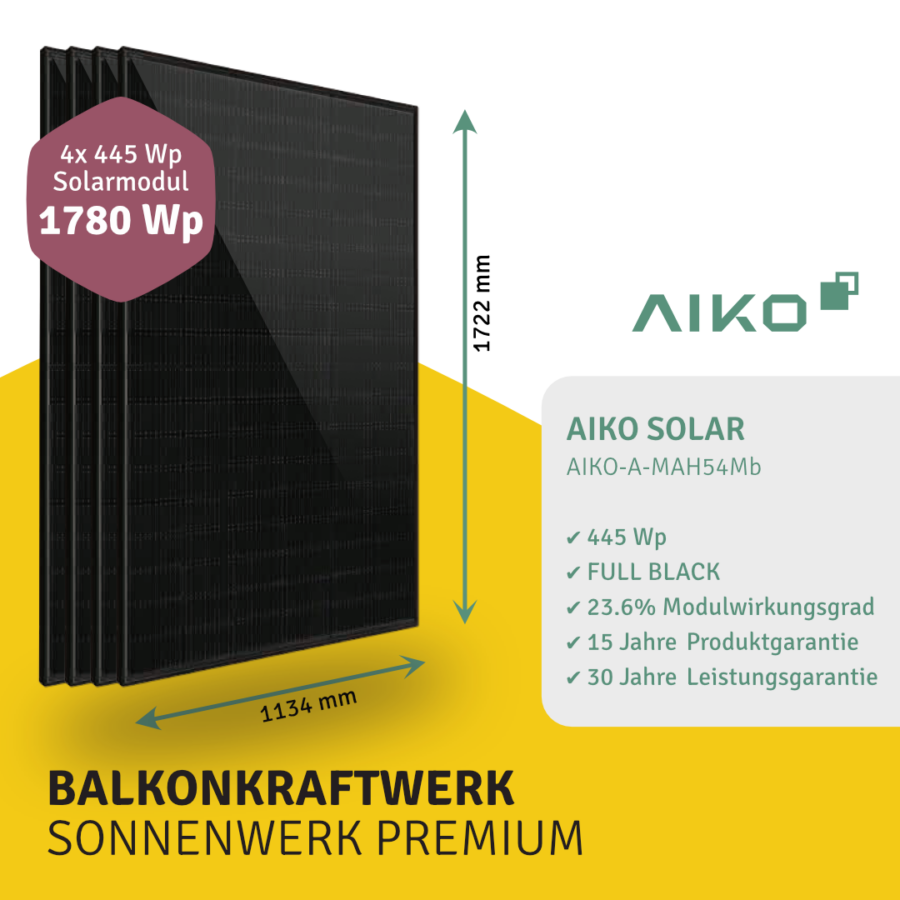 Balkonkraftwerk SONNENWERK PREMIUM | 4 Module – Bild 2