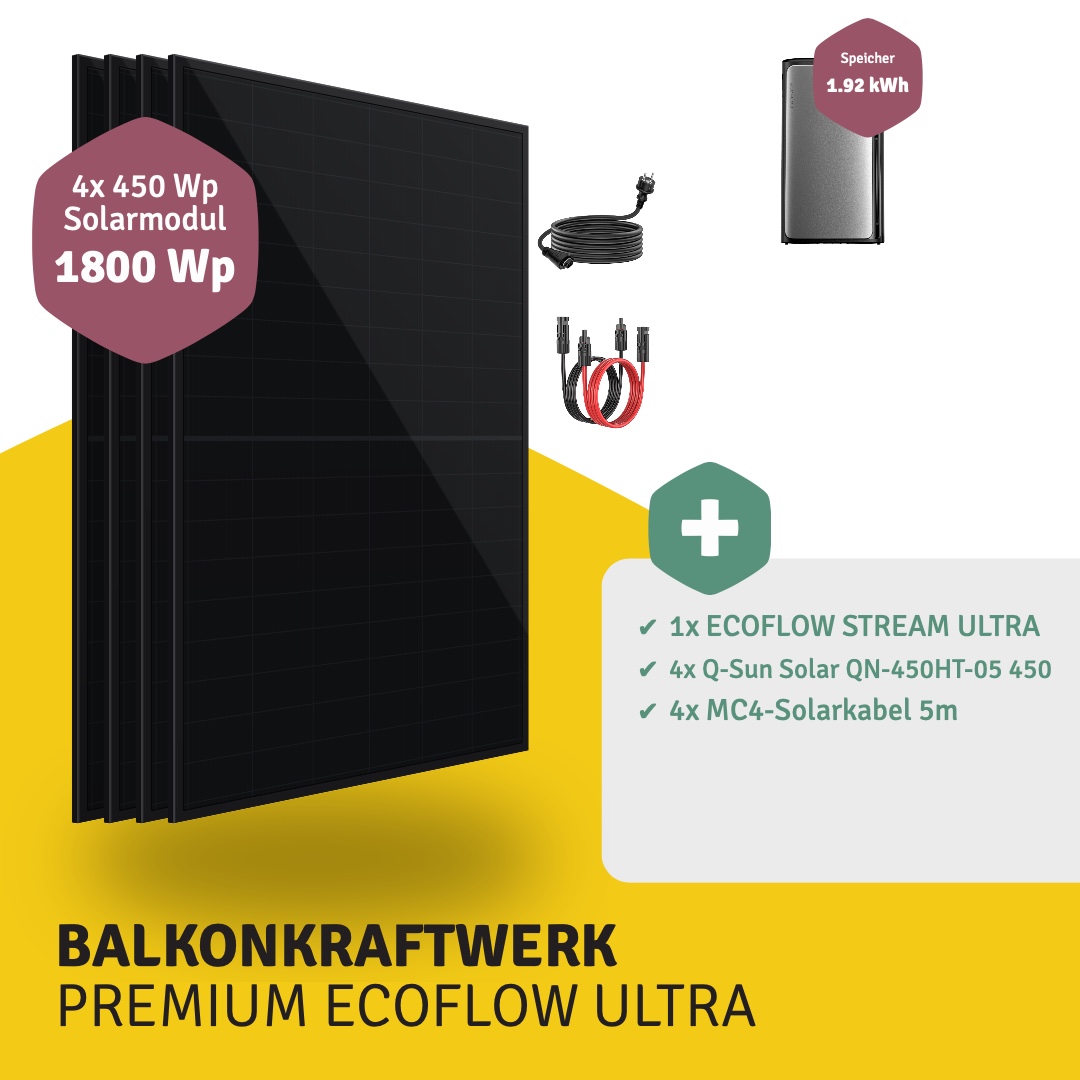 Balkonkraftwerk PREMIUM ECOFLOW Ultra 4 Module