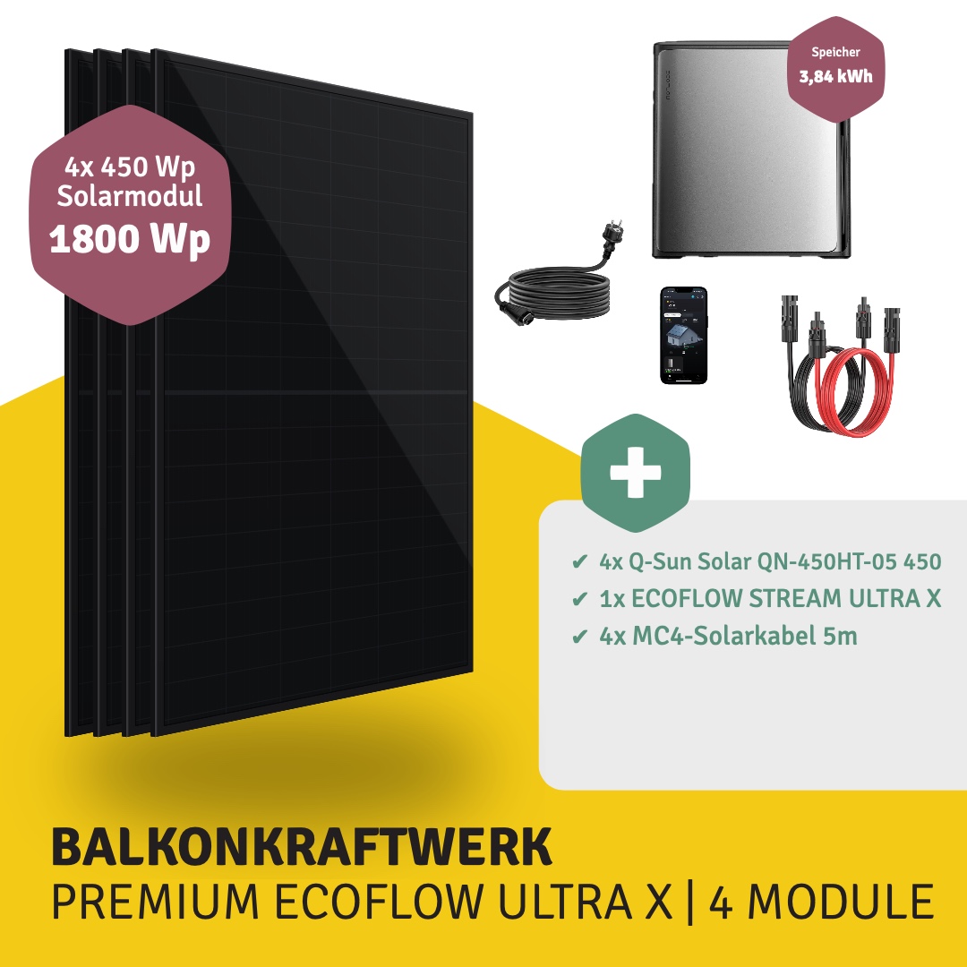Balkonkraftwerk PREMIUM ECOFLOW Ultra X 4 Module
