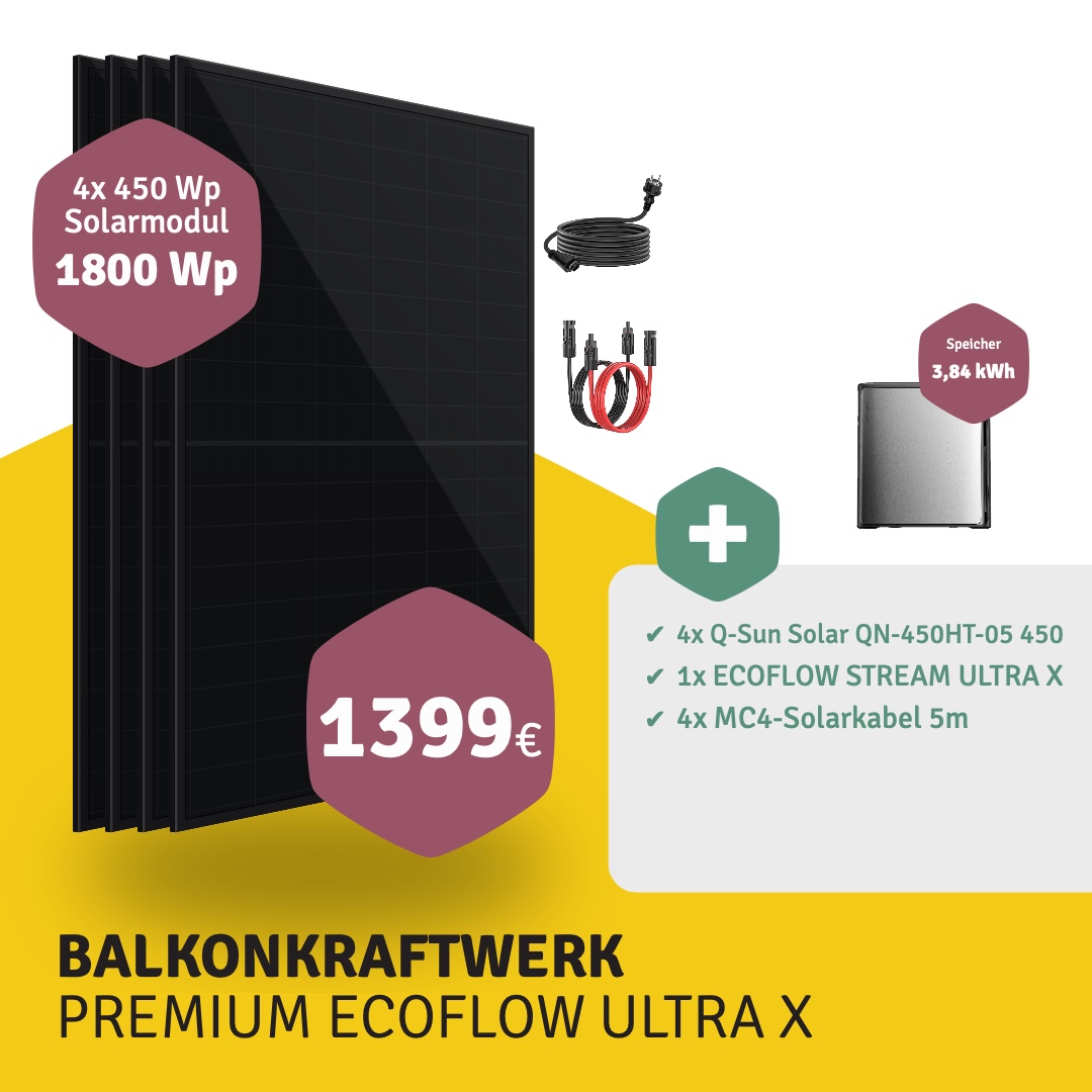 Balkonkraftwerk PREMIUM ECOFLOW Ultra X 4 Module