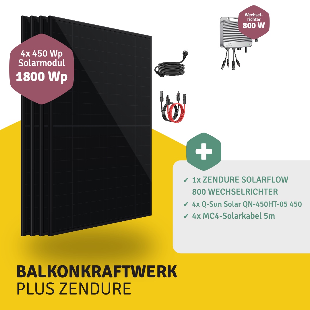 Balkonkraftwerk PLUS ZENDURE 4 Module