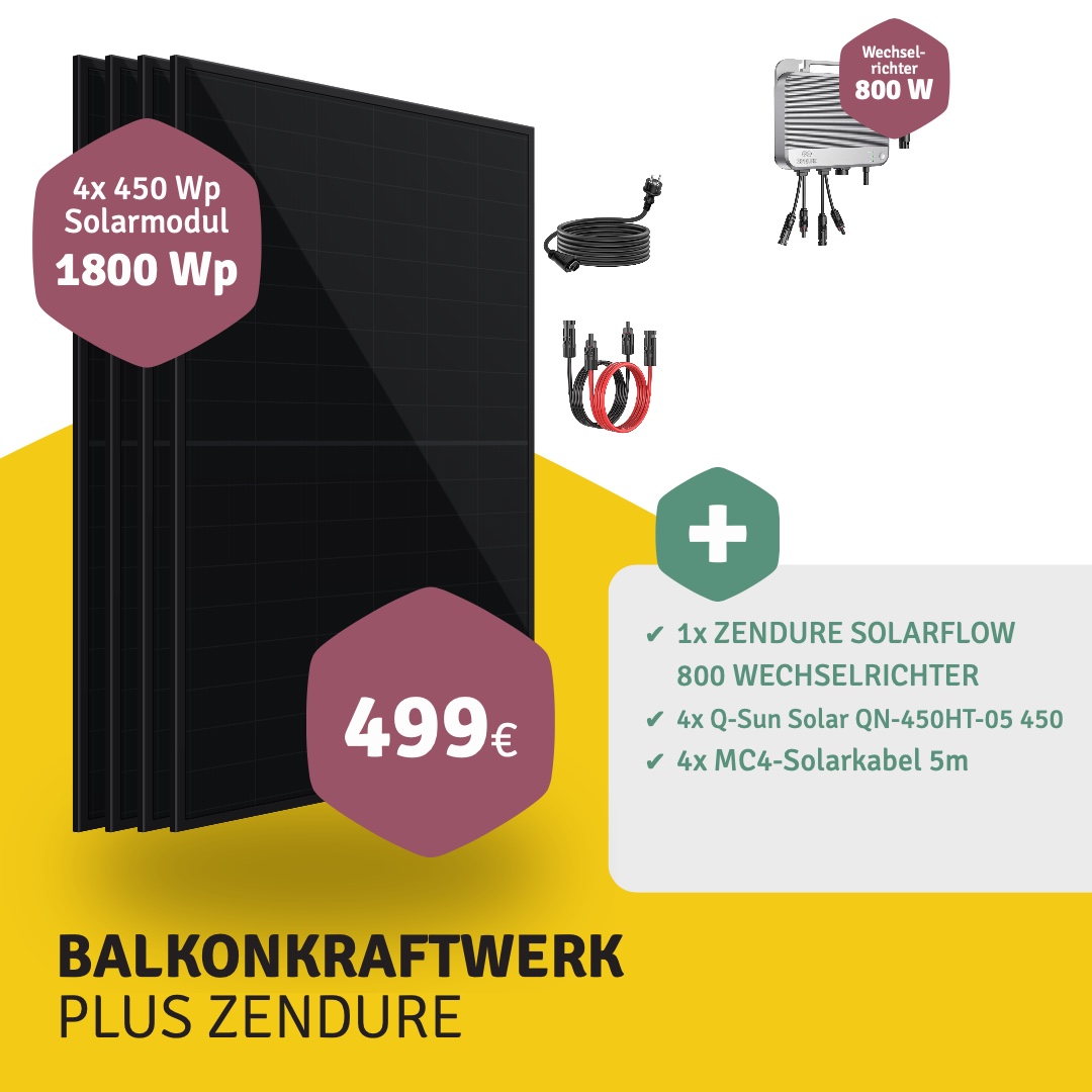 Balkonkraftwerk PLUS ZENDURE 4 Module