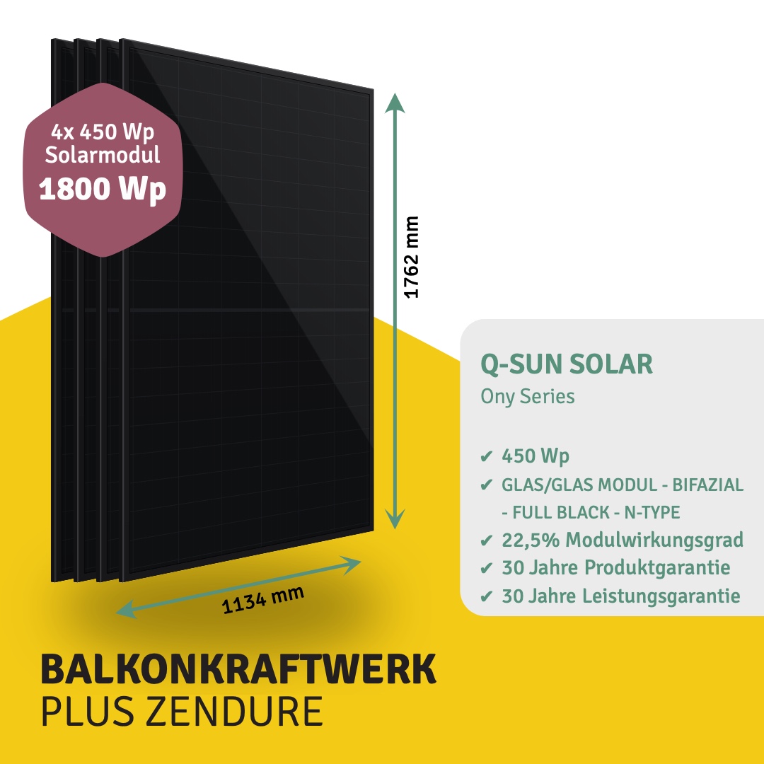 Balkonkraftwerk PLUS ZENDURE 4 Module – Bild 3
