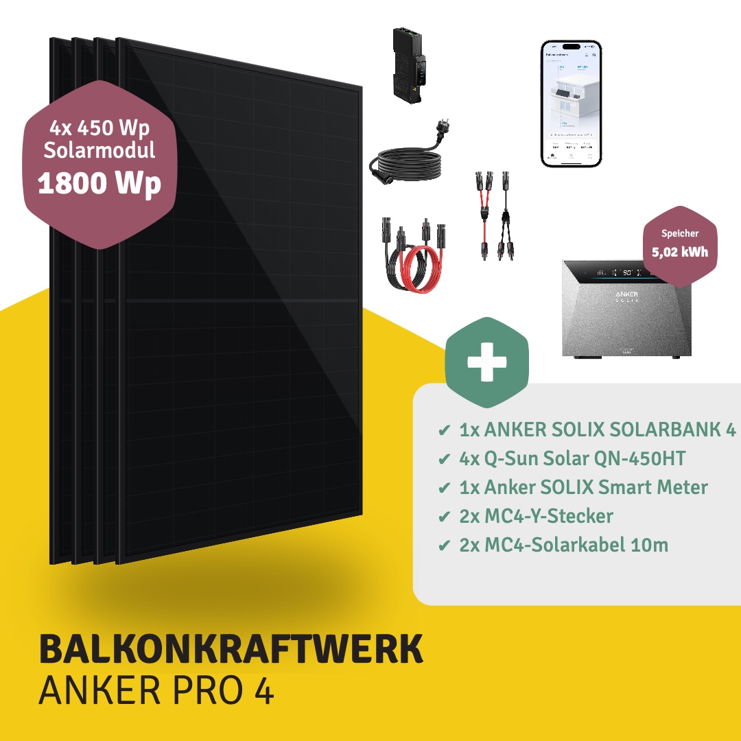 Balkonkraftwerk PREMIUM ANKER PRO 4 4 Module