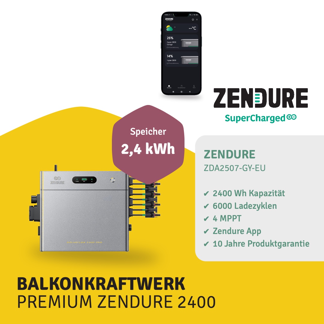 Balkonkraftwerk PREMIUM ZENDURE 2400 4 Module – Bild 2