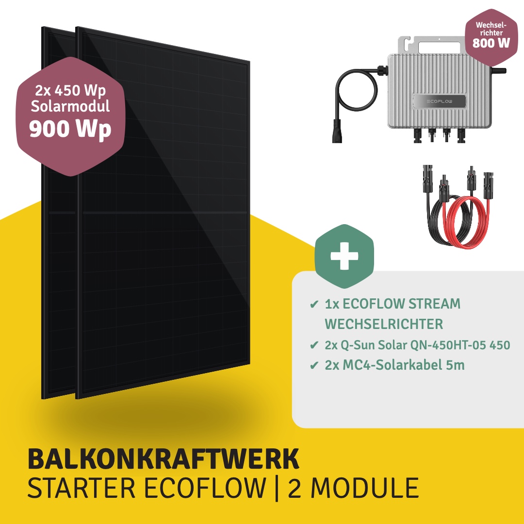 Balkonkraftwerk STARTER ECOFLOW 2 Module