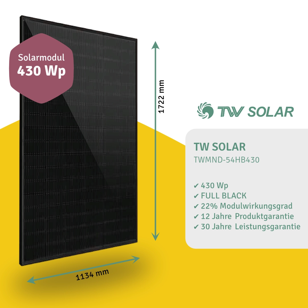 TW Solar 430Wp Full Black Solarmodul